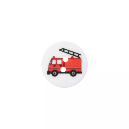 Polyester button 18mm - Fire brigade white