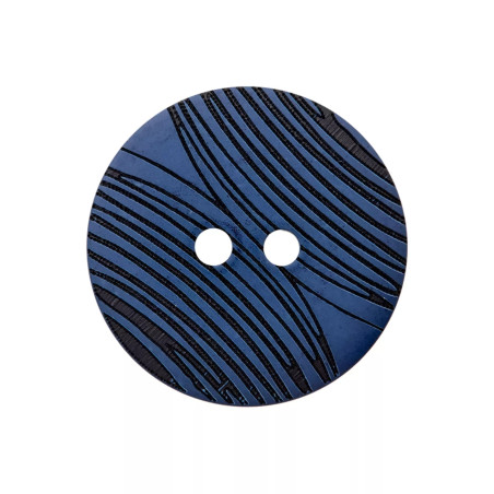 Polyesterknopf 23mm - Linien navy