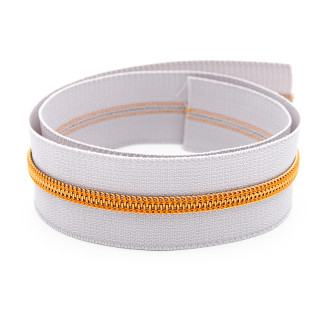Endless zipper YKK 6mm metal silver-grey/copper