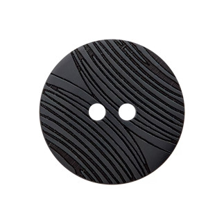 Polyesterknopf 23mm - Linien schwarz