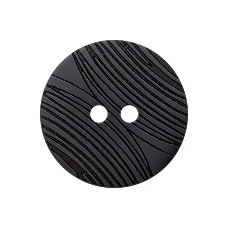 Polyesterknopf 23mm - Linien schwarz