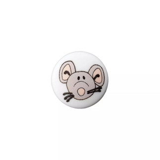 Polyester button eyelet 12mm - mouse white
