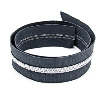 Endless zipper YKK 6mm metal slate grey/silver