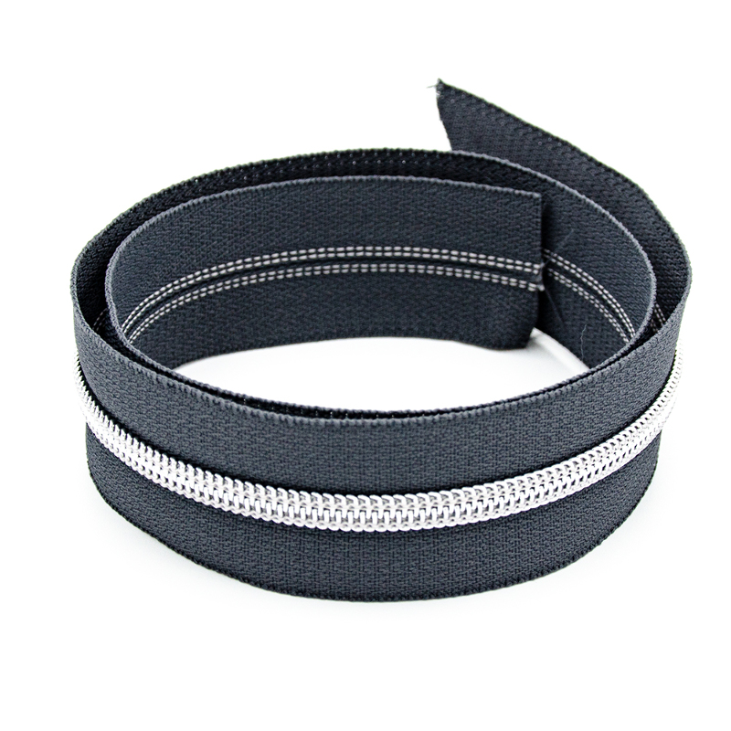 Endless zipper YKK 6mm metal slate grey/silver