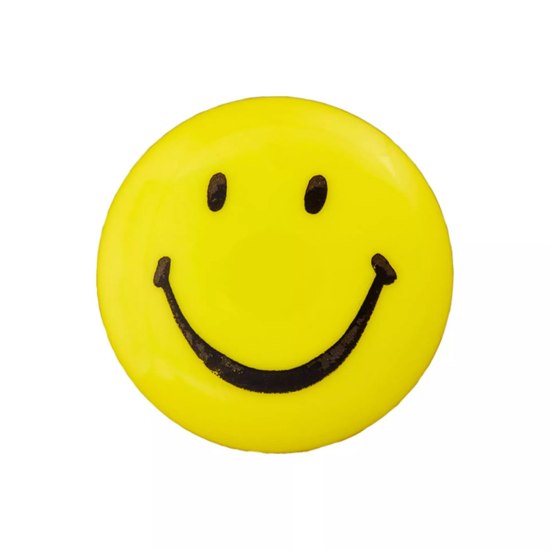 Polyesterknopf Öse 15mm - Smiley gelb