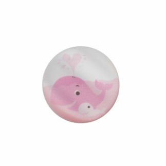 Polyester button eyelet 20mm - whale pink on white