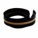 Endless zipper YKK 6mm metal black/antique brass