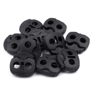 Cord stopper 2-hole black large