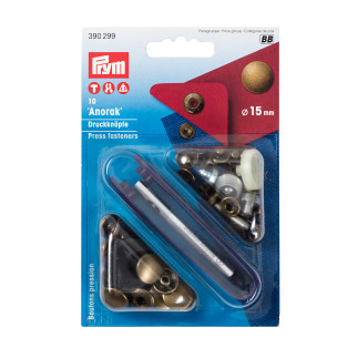 Prym Anorak snap fastener 15mm antique brass (299)
