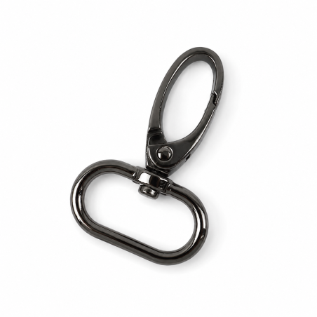 Karabiner 25mm gunmetall rund