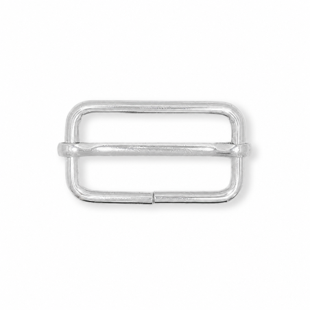 Belt adjuster 40mm round silver