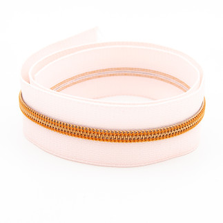 Endless zipper YKK 6mm metal light pink/copper