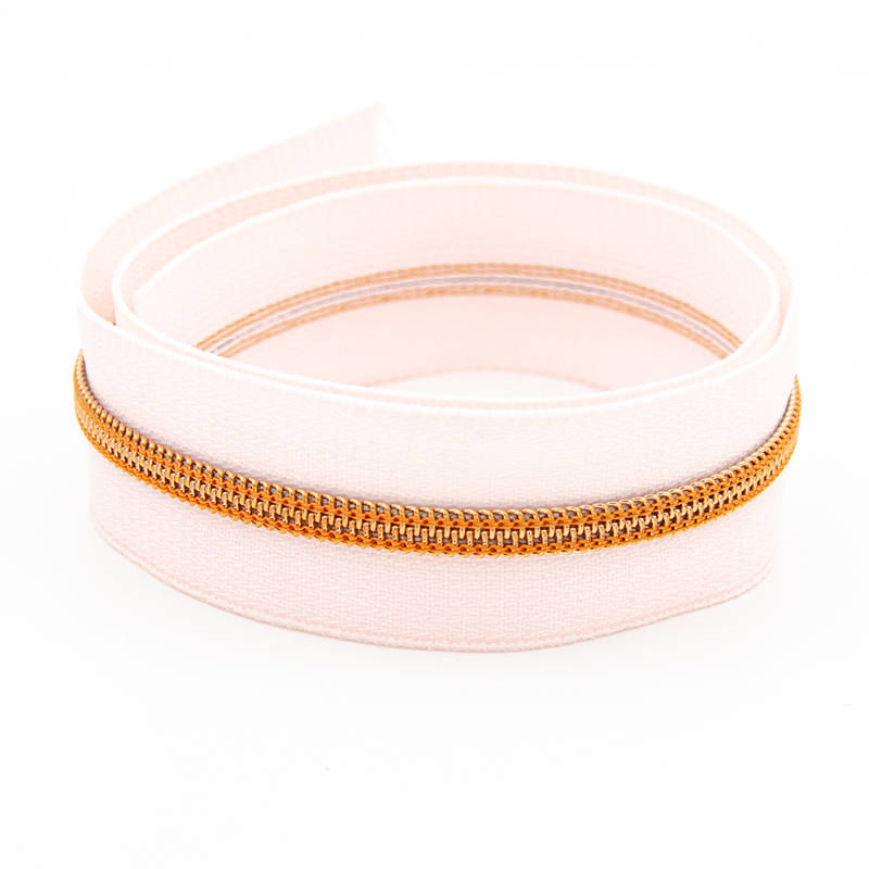 Fermeture éclair sans fin YKK 6 mm en métal rose clair/cuivre