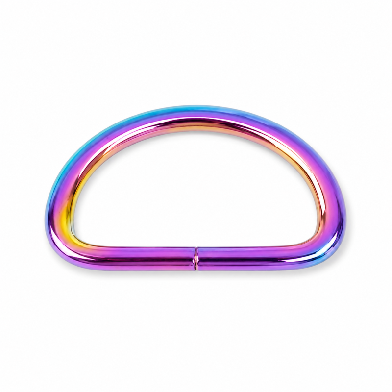 D-ring 40mm round rainbow