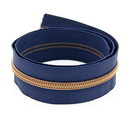 Endless zipper YKK 6mm metal marine/antique brass