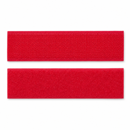 Velcro fastener - hook and plush - red (f)