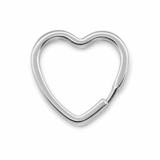 Keyring heart silver