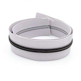 Fermeture éclair sans fin YKK 6 mm en métal gris argenté/bronze