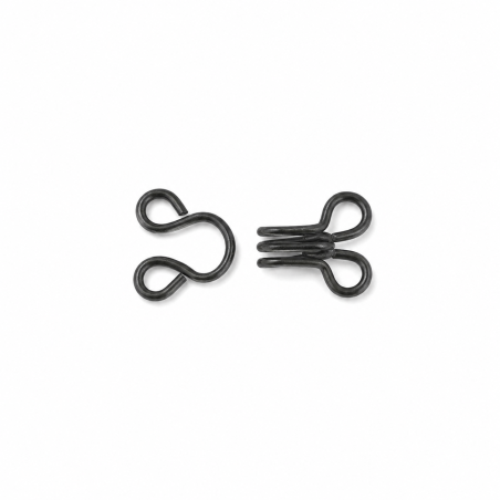 Hooks and eyes - 12 sets - black