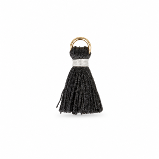 Pendentif - mini pompon - noir