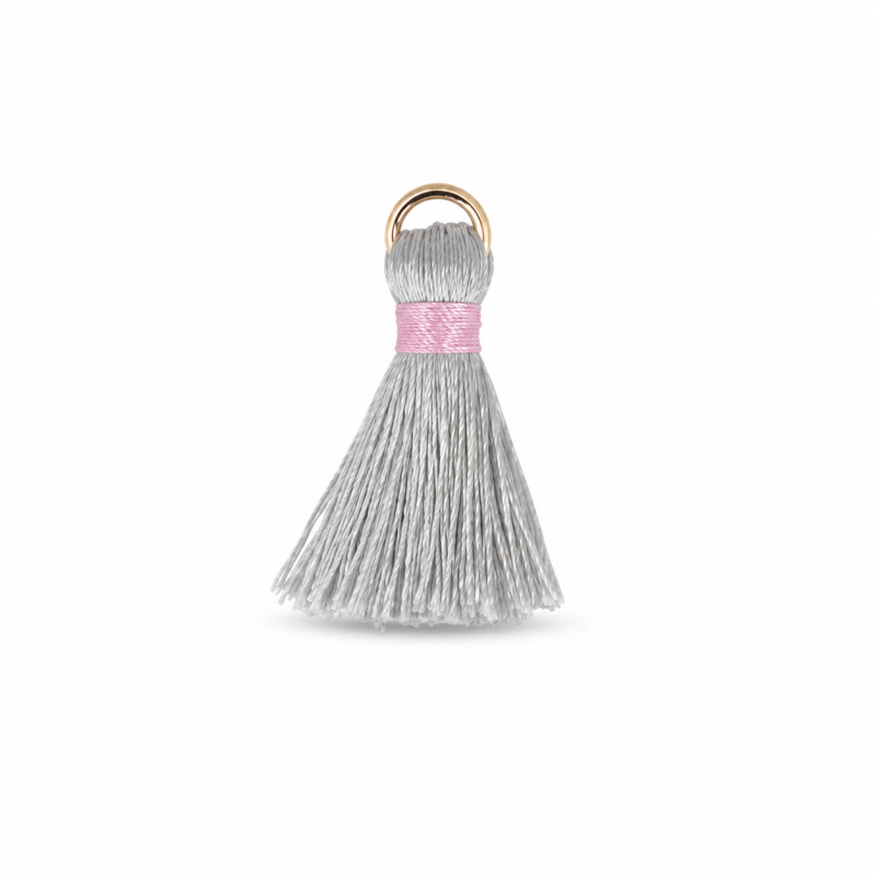 Pendentif - mini pompon - vieux violet
