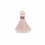 Pendentif - mini pompon - rose poudré