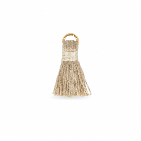 Pendentif - mini pompon - beige