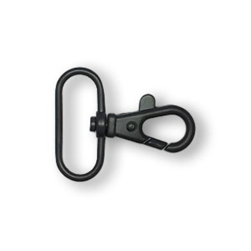 Snap hook 32mm black frosted oval