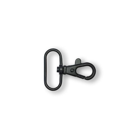Carabiner 32mm black matt oval