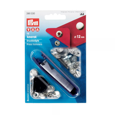 Prym Anorak snap fastener 12mm silver (330)