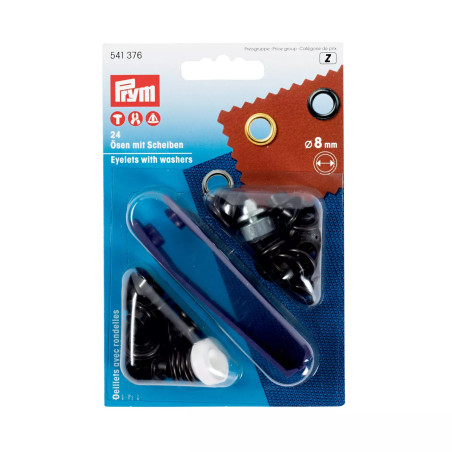 Prym eyelets and washers 8mm antique brass