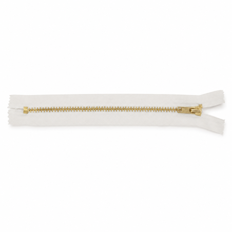 Fermeture éclair pour pantalon 12 cm or blanc (501)