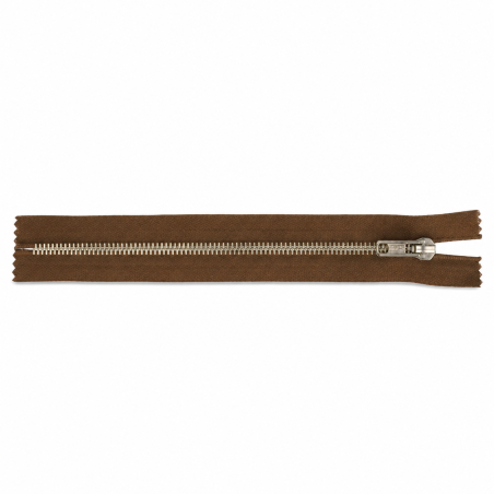 Trouser zipper 15cm brass brown