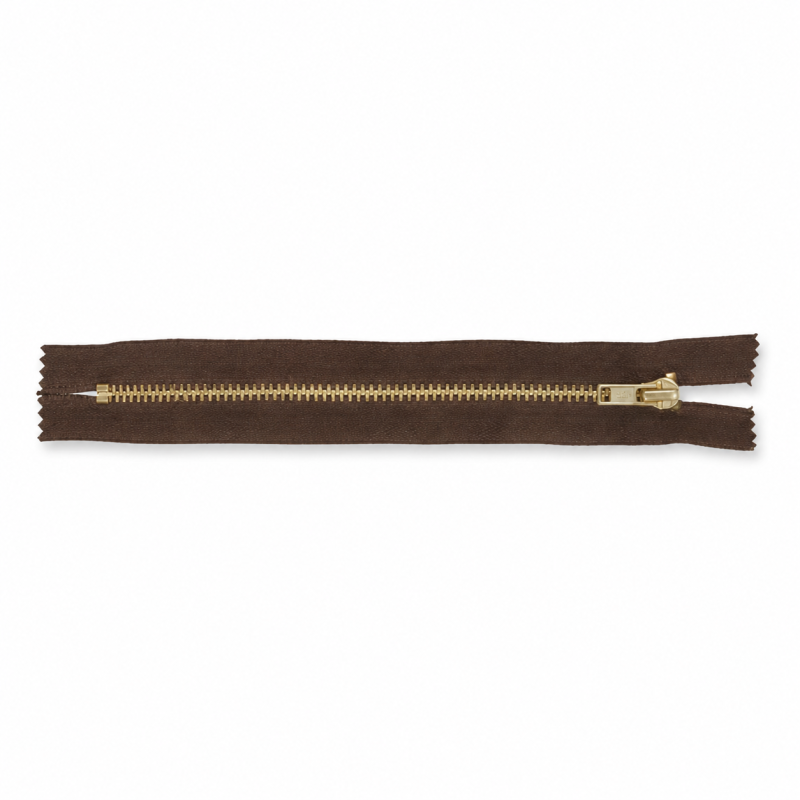 Fermeture éclair pour pantalon 12 cm marron doré (570) Fermeture éclair pour pantalon 12 cm marron doré (570)