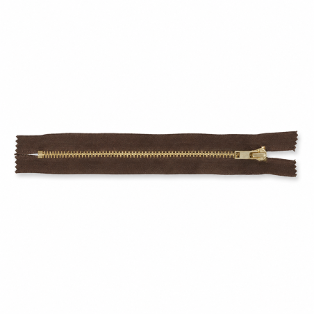 Fermeture éclair pour pantalon 12 cm marron doré (570)