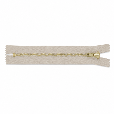 Fermeture éclair pour pantalon 12 cm dorée beige clair (572)