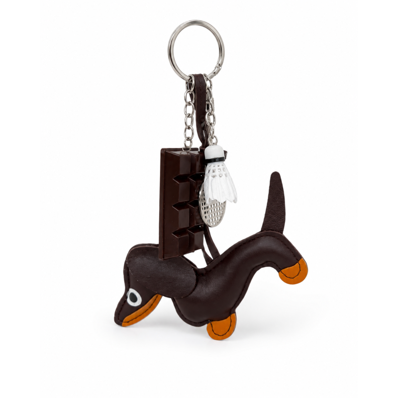 Bag Charm - Dackel mit Federball