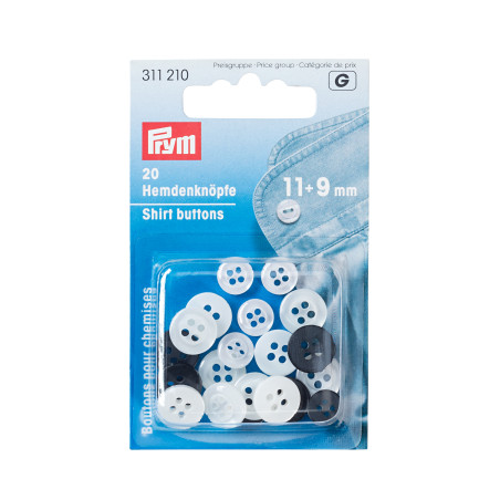 Prym shirt buttons 11 + 9mm