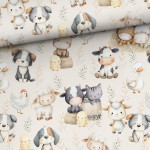 French Terry - Bauernhoftiere hellbeige French Terry - Bauernhoftiere hellbeige