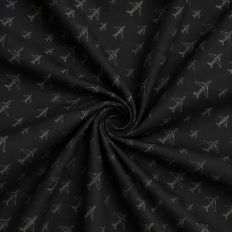 Cotton - Aviator planes anthracite