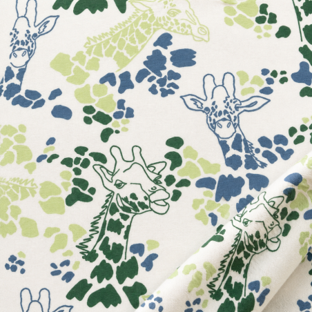 Jersey - Giraffe head blue/green on white