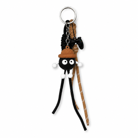 Bag Charm - Male and Game Controller Black
