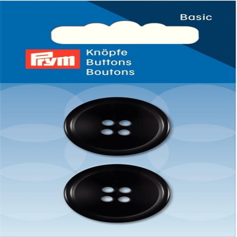Boutons Prym 23 mm pour costume et pantalon, noir