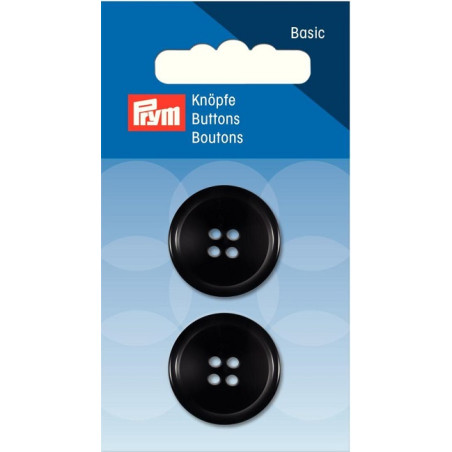 Prym buttons 23mm suit & trouser, black