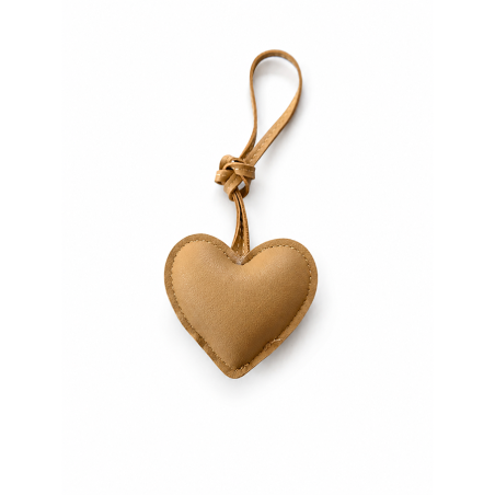 Charms Kunstleder - Herz beige