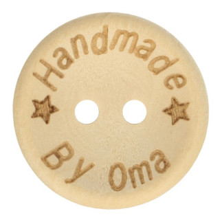 Wood Button Handmade by Grandma 20mm