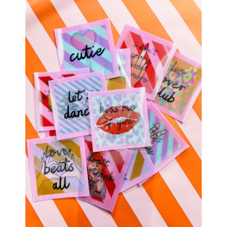 Flippatch 7x7cm - Bunt (rosa)