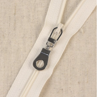 Zipper pull, metal (with hole), silver