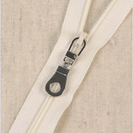 Zipper pull, metal (with hole), silver