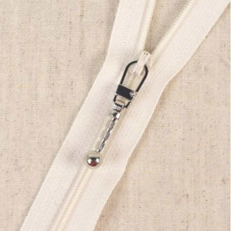 Zipper charm, metal ball, silver